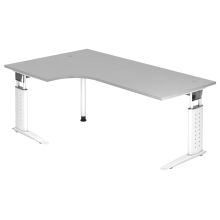 UNDA 82 W | Bureau - 200 x 120 réglable en hauteur Gris/Blanc