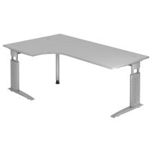 UNDA 82 S | Bureau - 200 x 120 Gris/Argent réglable en hauteur