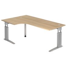 UNDA 82 S | Bureau - 200 x 120 Chêne/Argent réglable en hauteur