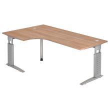 UNDA 82 S | Bureau - 200 x 120 Noyer/Argent réglable en hauteur