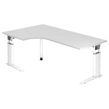 UNDA 82 W | Bureau - 200 x 120 réglable en hauteur Blanc/Blanc