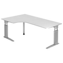 UNDA 82 S | Bureau - 200 x 120 réglable en hauteur Blanc/Argent