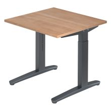 XTRA XB 8 GG | Bureau - Noyer 80 x 80 réglable en hauteur