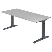 XTRA XB 19 GG | Bureau - Gris 180 x 80 réglable en hauteur