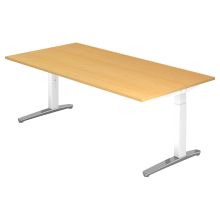 XTRA XB 2E WC | Bureau - Hêtre 200 x 100 réglable en hauteur