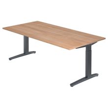 XTRA XB 2E GG | Bureau - 200 x 100 Noyer réglable en hauteur