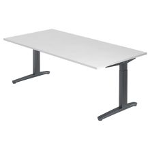 XTRA XB 2E GG | Bureau - Blanc 200 x 100 réglable en hauteur