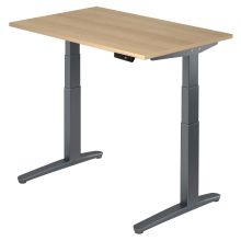 XBHM 12 GG | Bureau - 120 x 80 Chêne  réglable en hauteur électriquement