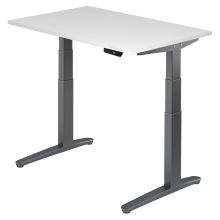 XBHM 12 GG | Bureau - Blanc 120 x 80 réglable en hauteur électriquement