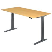 XBHM 2E GG | Bureau - Hêtre 200 x 100 réglable en hauteur électriquement