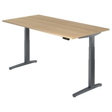 XBHM 2E GG | Bureau - 200 x 100 Chêne  réglable en hauteur électriquement